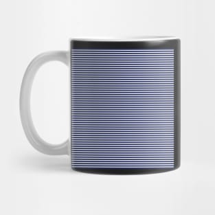 Navy and White Horizontal Thin Cabana Stripes Mug